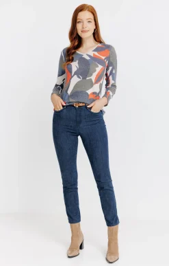 Tee-shirts<Armand Thiery T-SHIRT MANCHES LONGUES COL V - Beige