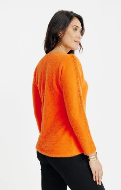 Tee-shirts<Armand Thiery T-SHIRT MANCHES LONGUES COL ROND - Mandarine