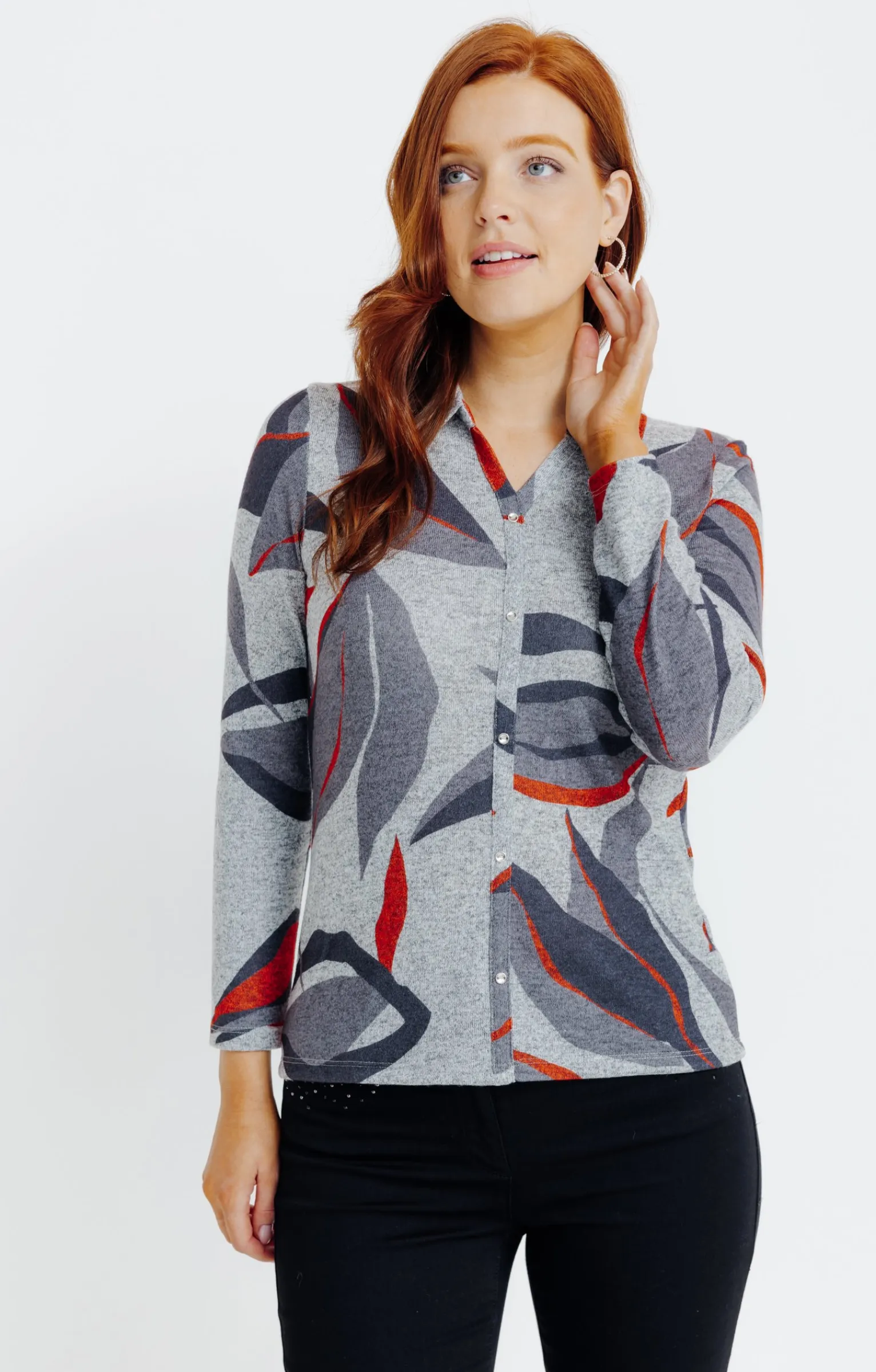 Tee-shirts<Armand Thiery T-SHIRT MANCHES LONGUES COL CHEMISE - Grismoyen