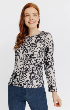 Tee-shirts<Armand Thiery T-SHIRT MANCHES LONGUES COL ROND - Beige
