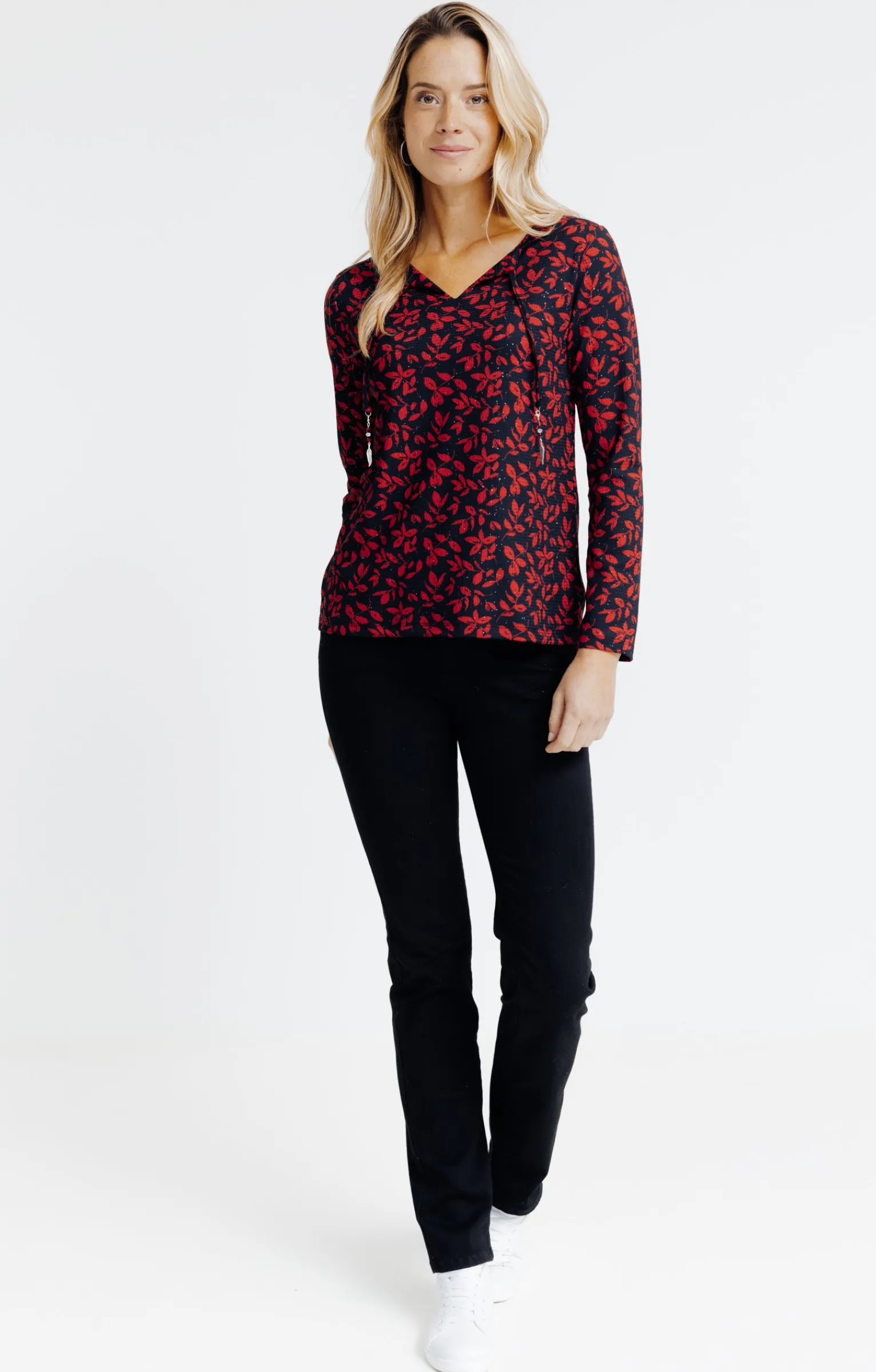 Tee-shirts<Armand Thiery T-SHIRT MANCHES LONGUES COL V - Noir