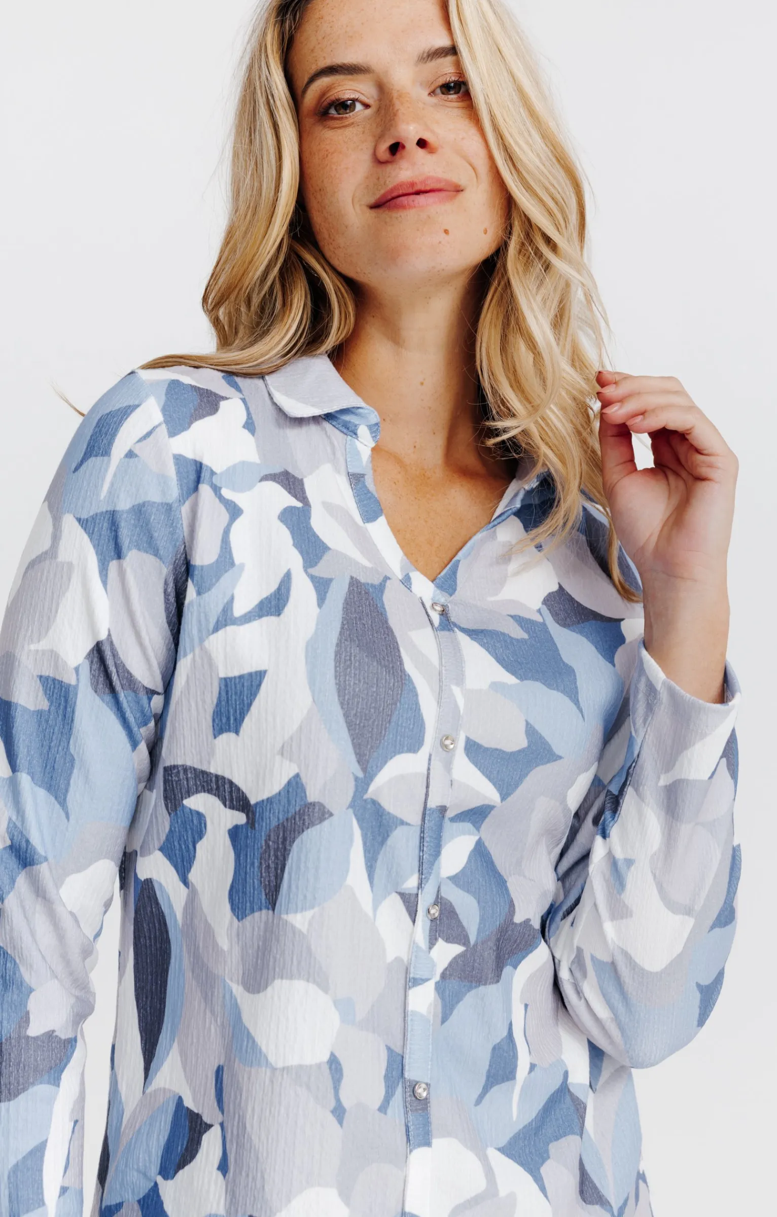 Tee-shirts<Armand Thiery T-SHIRT MANCHES LONGUES COL CHEMISE - Écru