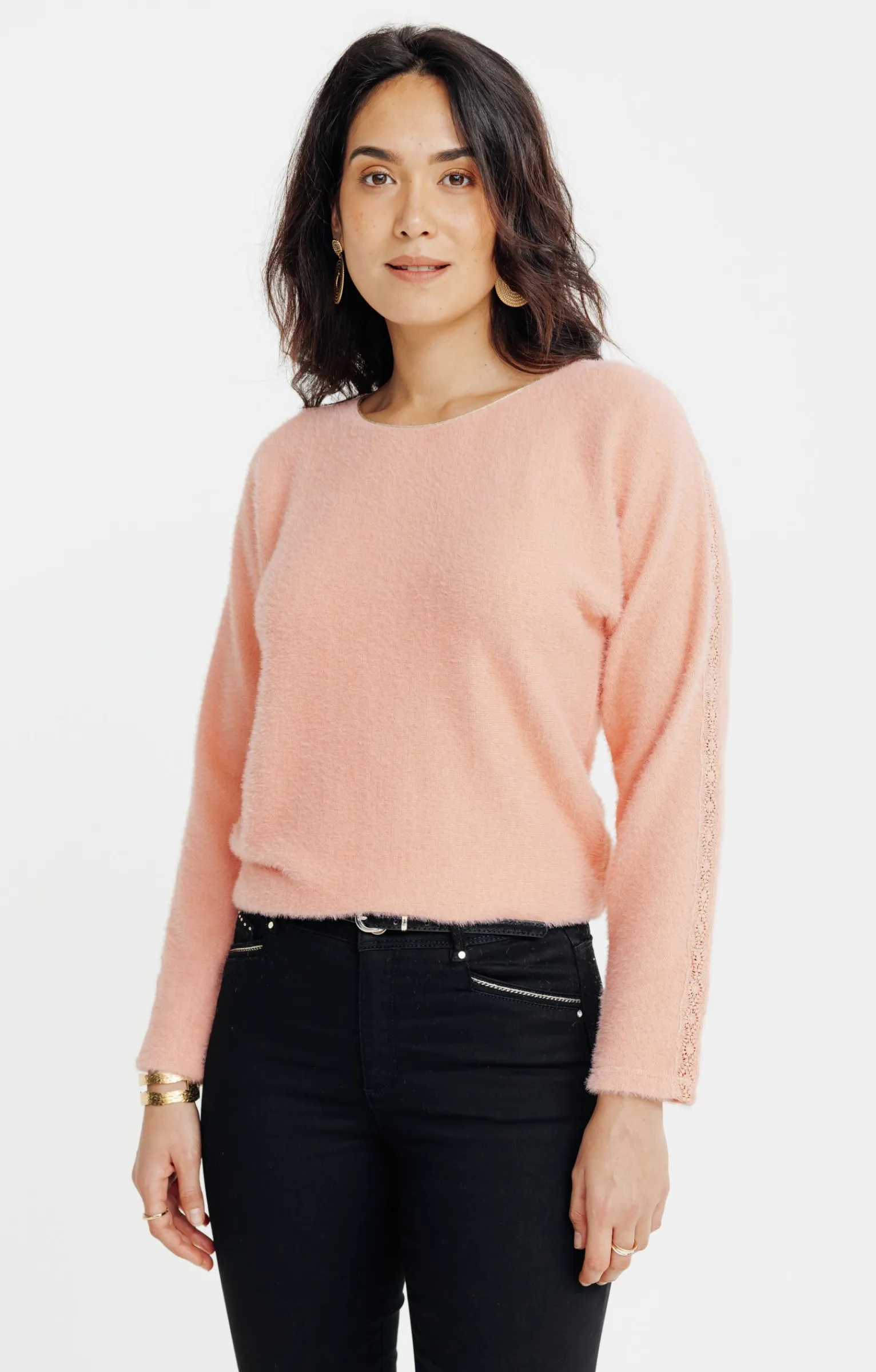 Tee-shirts<Armand Thiery T-SHIRT MANCHES LONGUES COL ROND - Corail