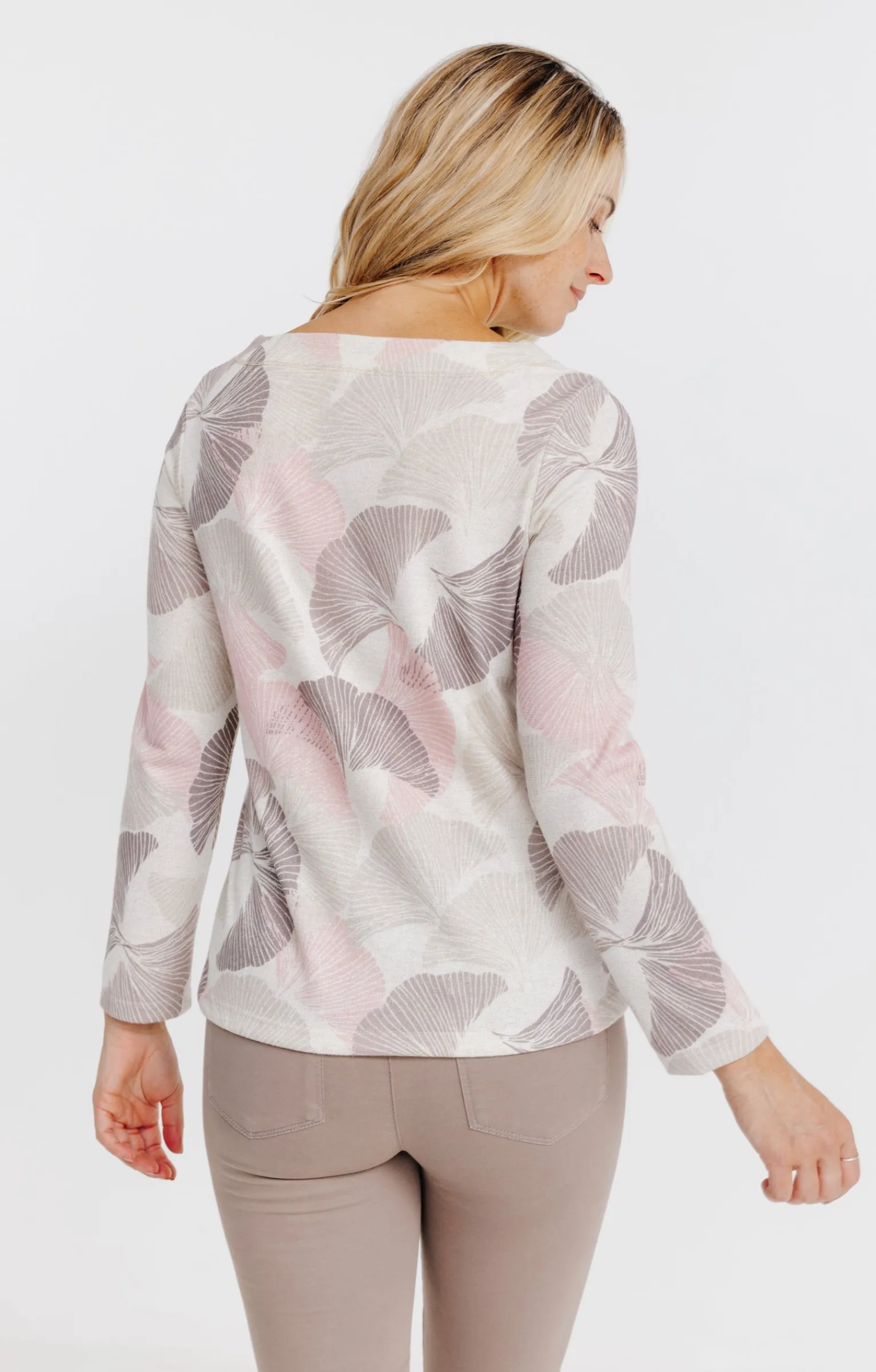 Tee-shirts<Armand Thiery T-SHIRT MANCHES LONGUES COL ROND - Taupe