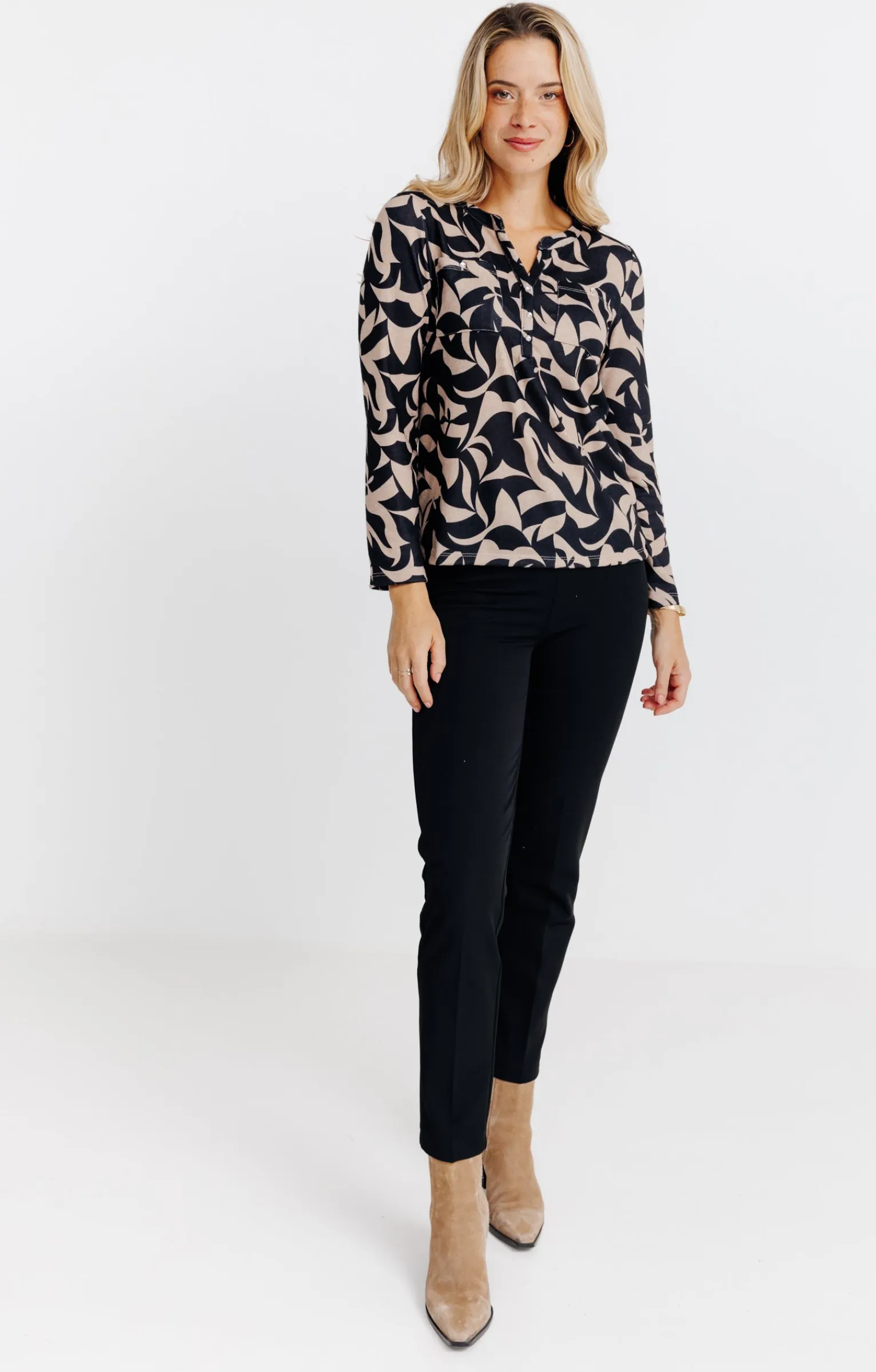 Tee-shirts<Armand Thiery T-SHIRT MANCHES LONGUES COL MAO - Noir