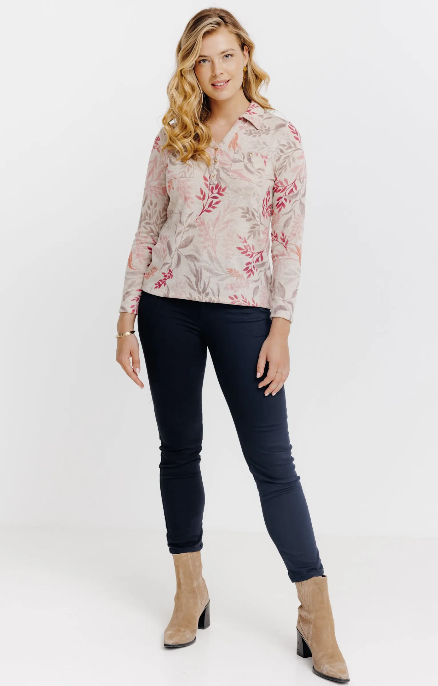 Tee-shirts<Armand Thiery T-SHIRT MANCHES LONGUES COL POLO - Beige