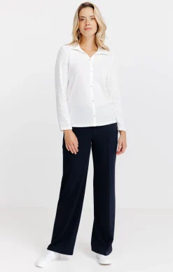 Tee-shirts<Armand Thiery T-SHIRT MANCHES LONGUES DENTELLE - Écru