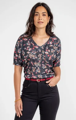 Tee-shirts<Armand Thiery T-SHIRT MANCHES SOURIS COL V - Noir