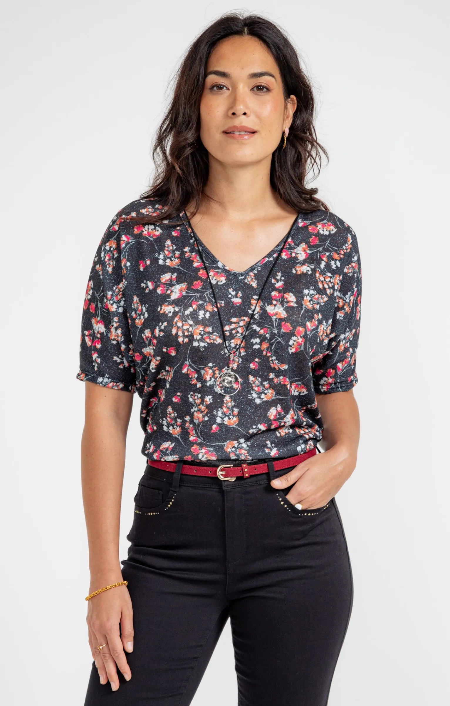 Tee-shirts<Armand Thiery T-SHIRT MANCHES SOURIS COL V - Noir
