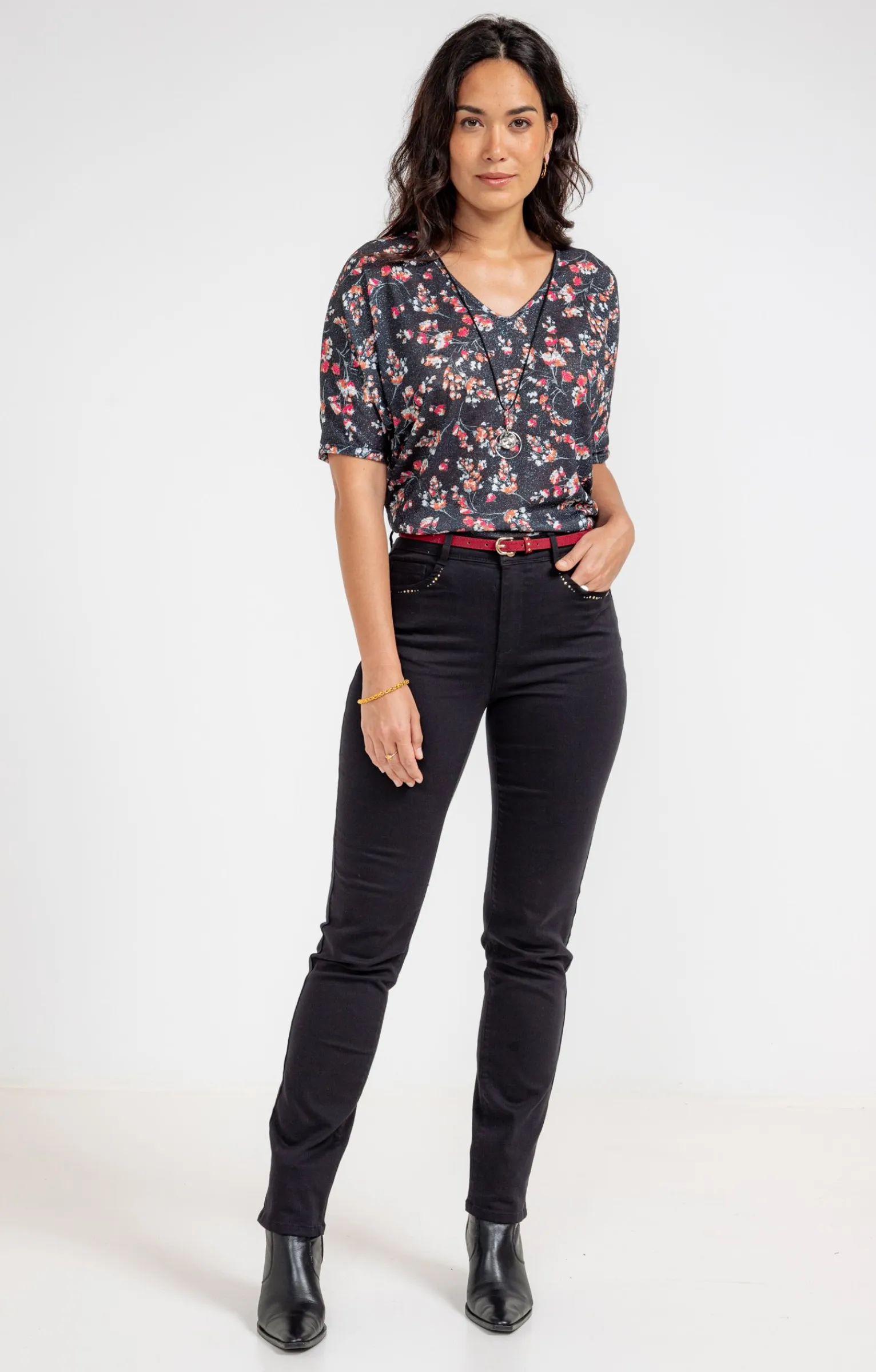 Tee-shirts<Armand Thiery T-SHIRT MANCHES SOURIS COL V - Noir