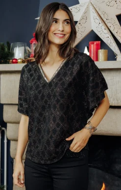 Tee-shirts<Armand Thiery T-SHIRT PONCHO COL V - Noir