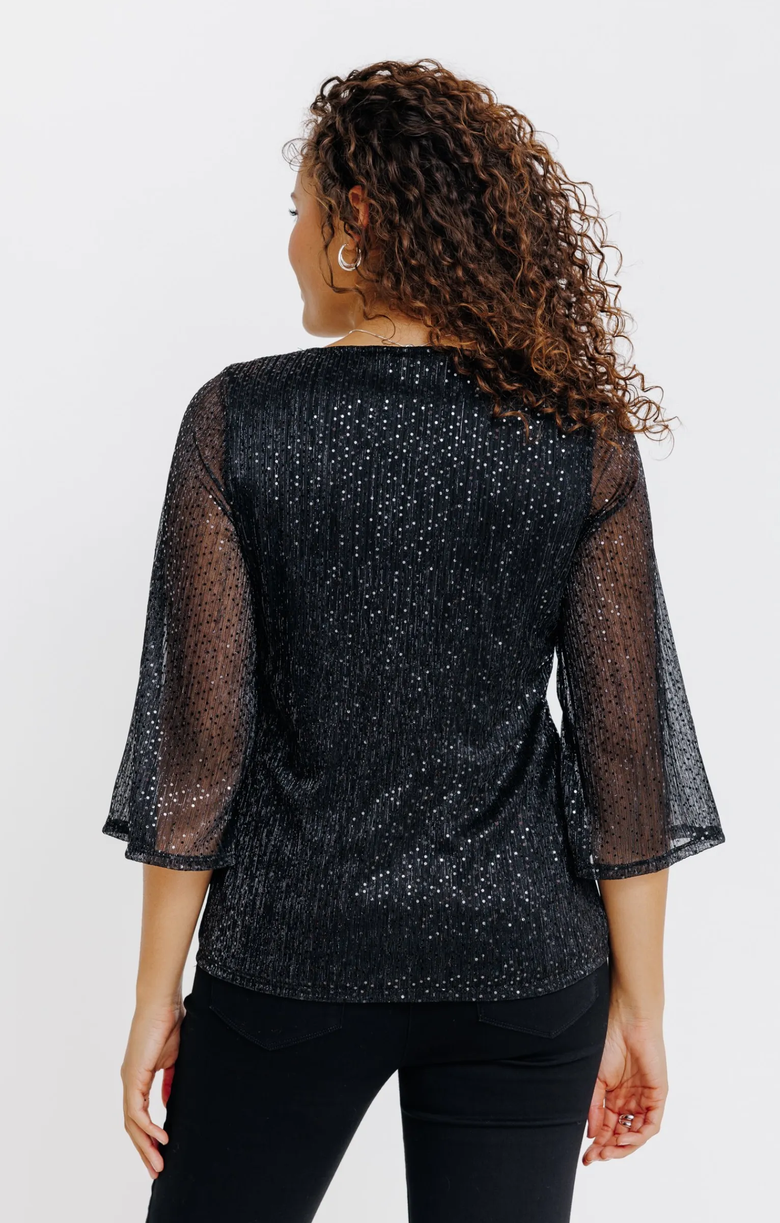 Tee-shirts<Armand Thiery T-SHIRT SEQUIN MANCHES 3/4 - Noir