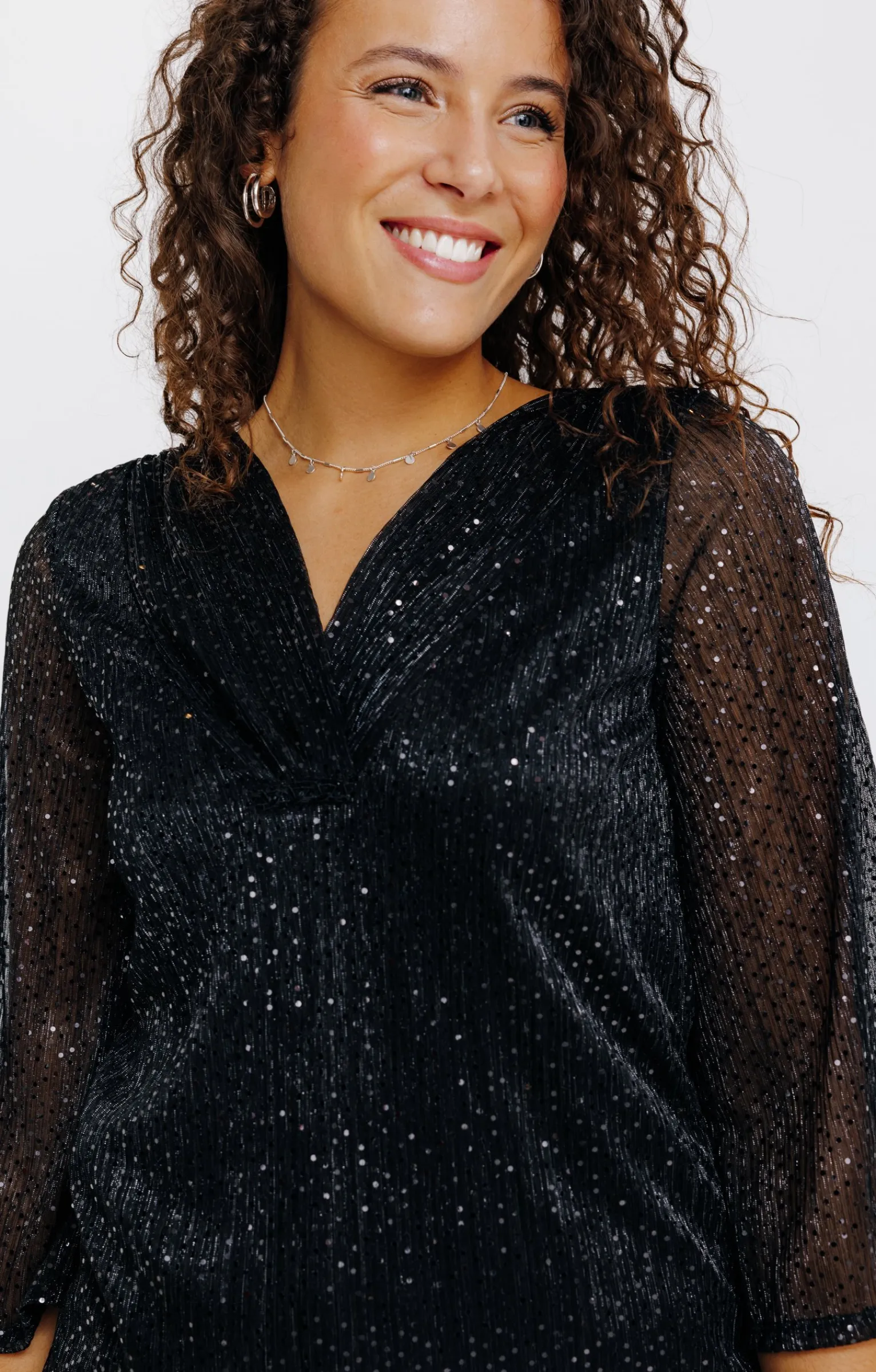 Tee-shirts<Armand Thiery T-SHIRT SEQUIN MANCHES 3/4 - Noir
