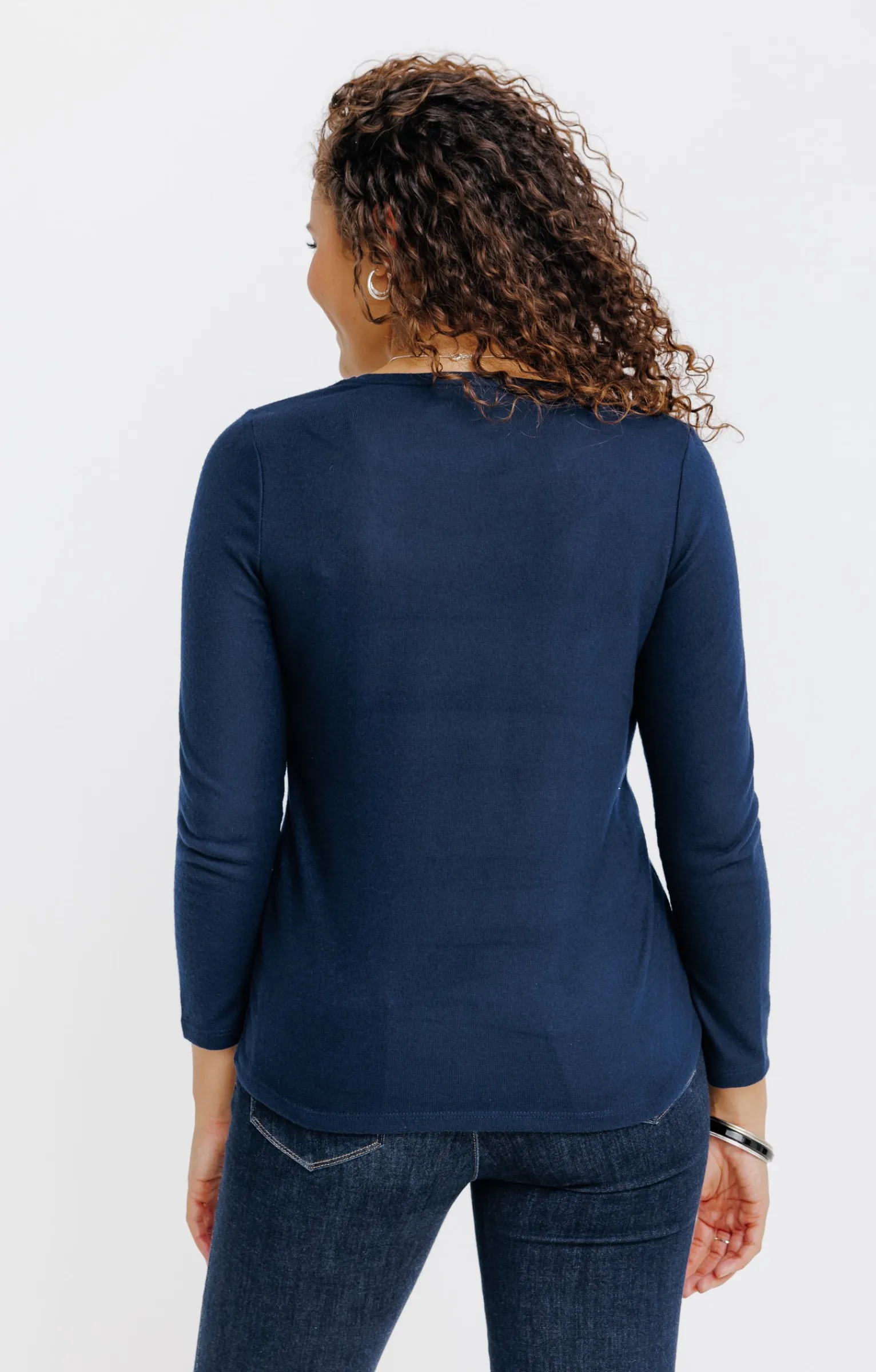 Tee-shirts<Armand Thiery T-SHIRT SEQUINS COL ROND - Marine