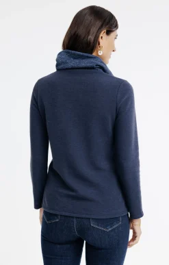 Tee-shirts<Armand Thiery T-SHIRT UNI COL BOULE - Marine