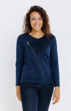 Tee-shirts<Armand Thiery T-SHIRT UNI MANCHES LONGUES - Marine