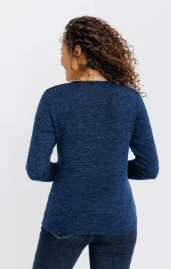 Tee-shirts<Armand Thiery T-SHIRT UNI MANCHES LONGUES - Marine