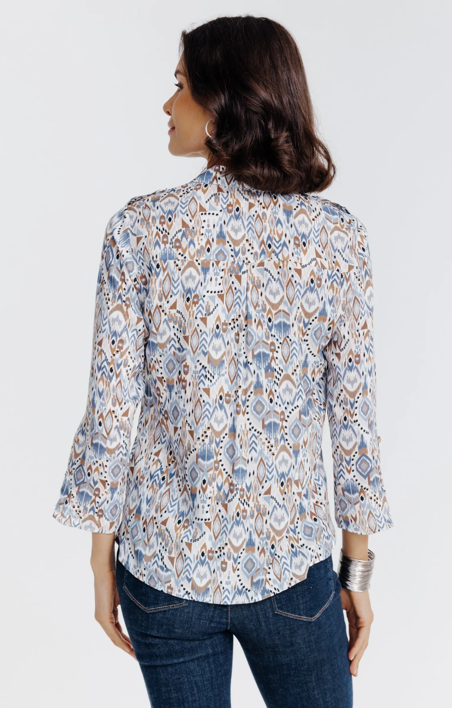Chemisiers<Armand Thiery Tunique col chemise imprimée ikat - Écru