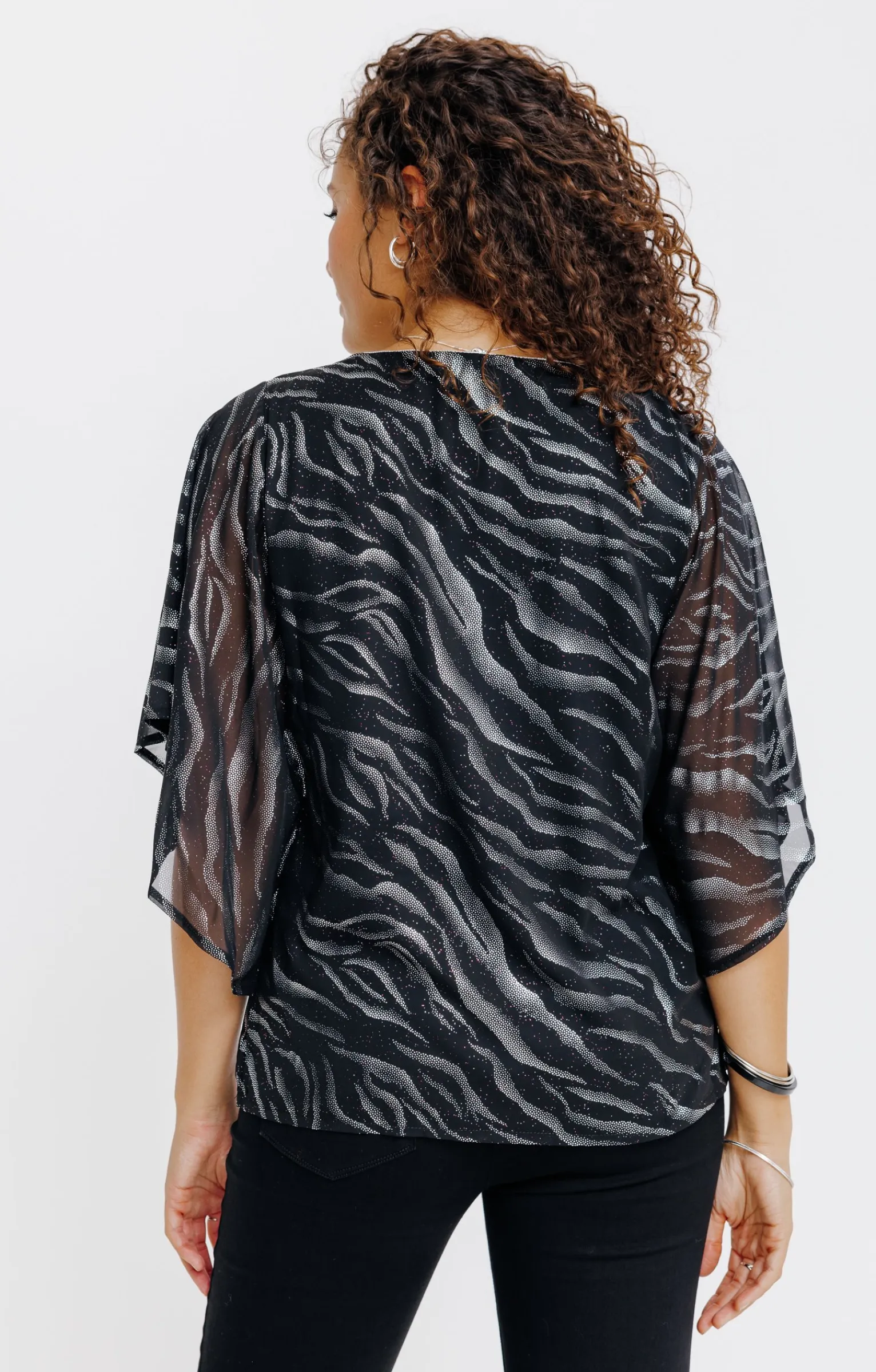 Chemisiers<Armand Thiery TUNIQUE FETE IMPRIME ZEBRE BRILLANT - Noir
