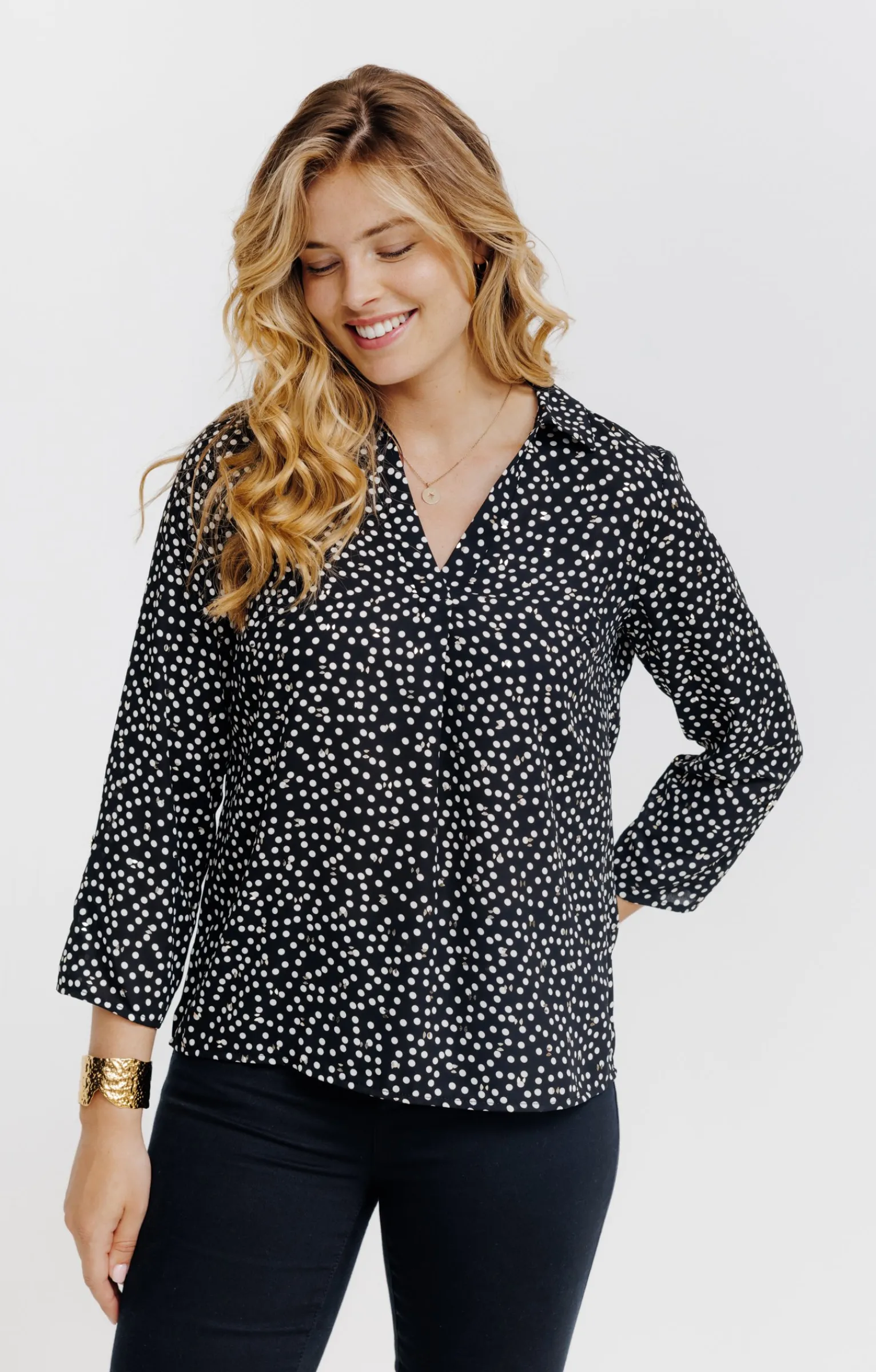 Chemisiers<Armand Thiery TUNIQUE IMPRIMEE MOTIF POIS - Noir