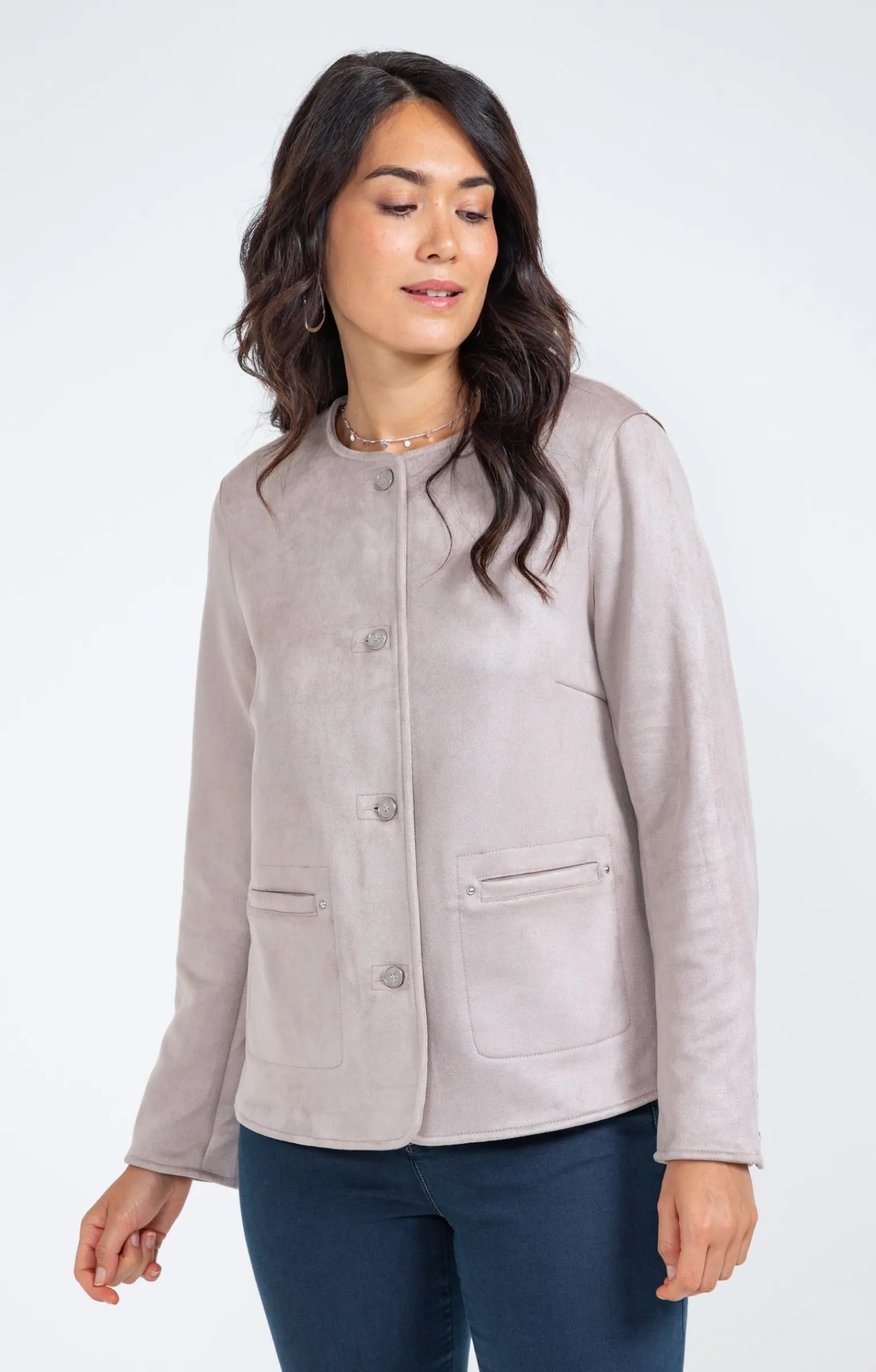 Vestes<Armand Thiery Veste en suédine non doublée - Grège