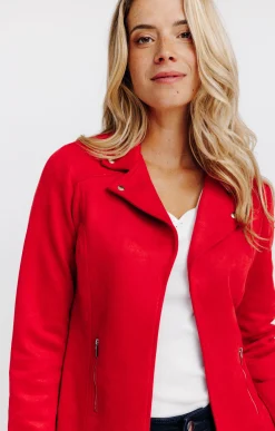 Vestes<Armand Thiery Veste perfecto en suédine non doublée - Rouge