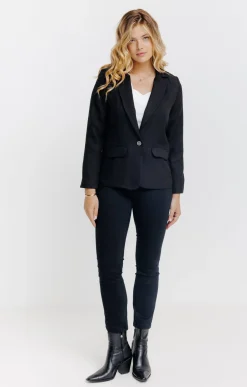 Vestes<Armand Thiery Veste tailleur effet lin - Noir